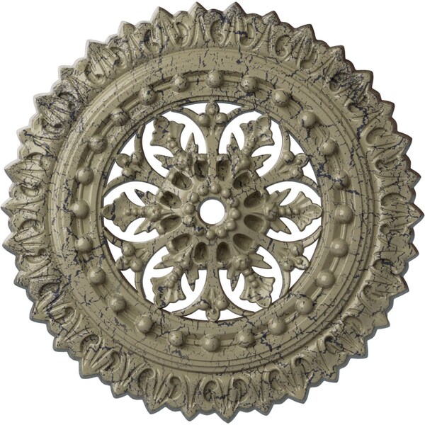 Ekena Millwork Sellek Ceiling Medallion (Canopies up to 1 1/8"), 18 1/2"OD x 7/8"ID x 1 1/2"P, Castle Stone Crackle CM18SKCSC - main